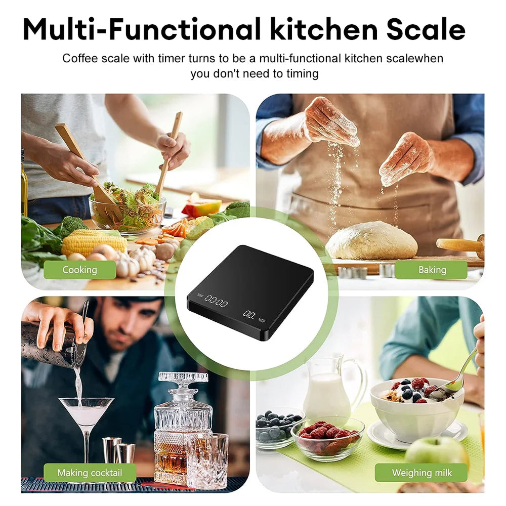 Scalixuz Kitchen Scale with Timer & 0.1g Precision