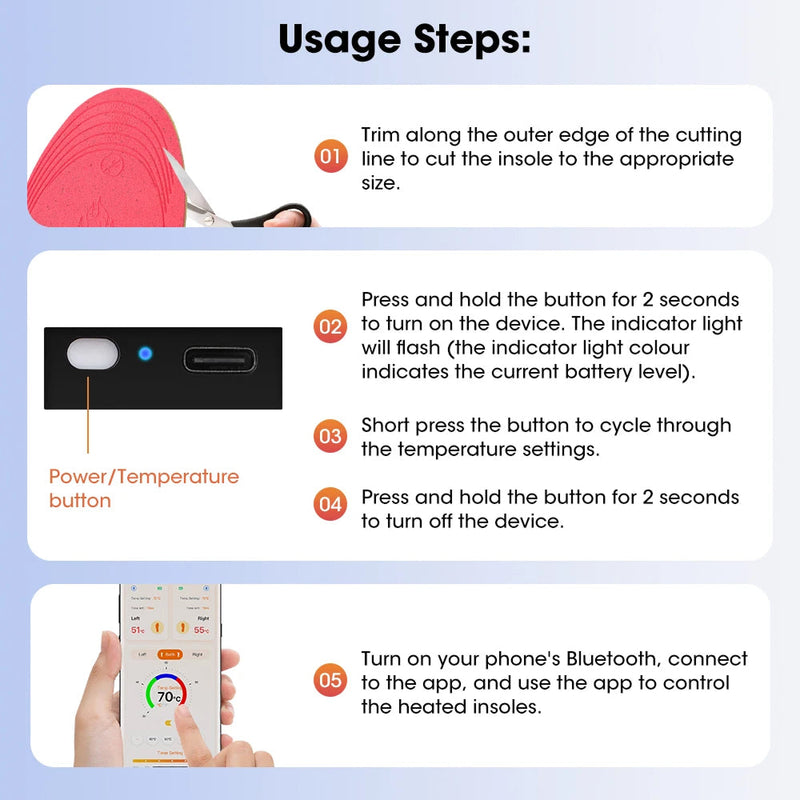 FireFootie Rechargeable Heated Insoles