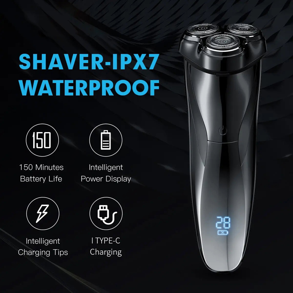 RaZorxus Electric Shaver for Men | IPX7 Waterproof Wet/Dry Shave