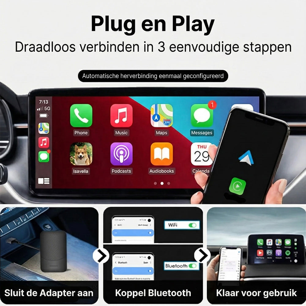 SyniRider Draadloze Carplay Adapter